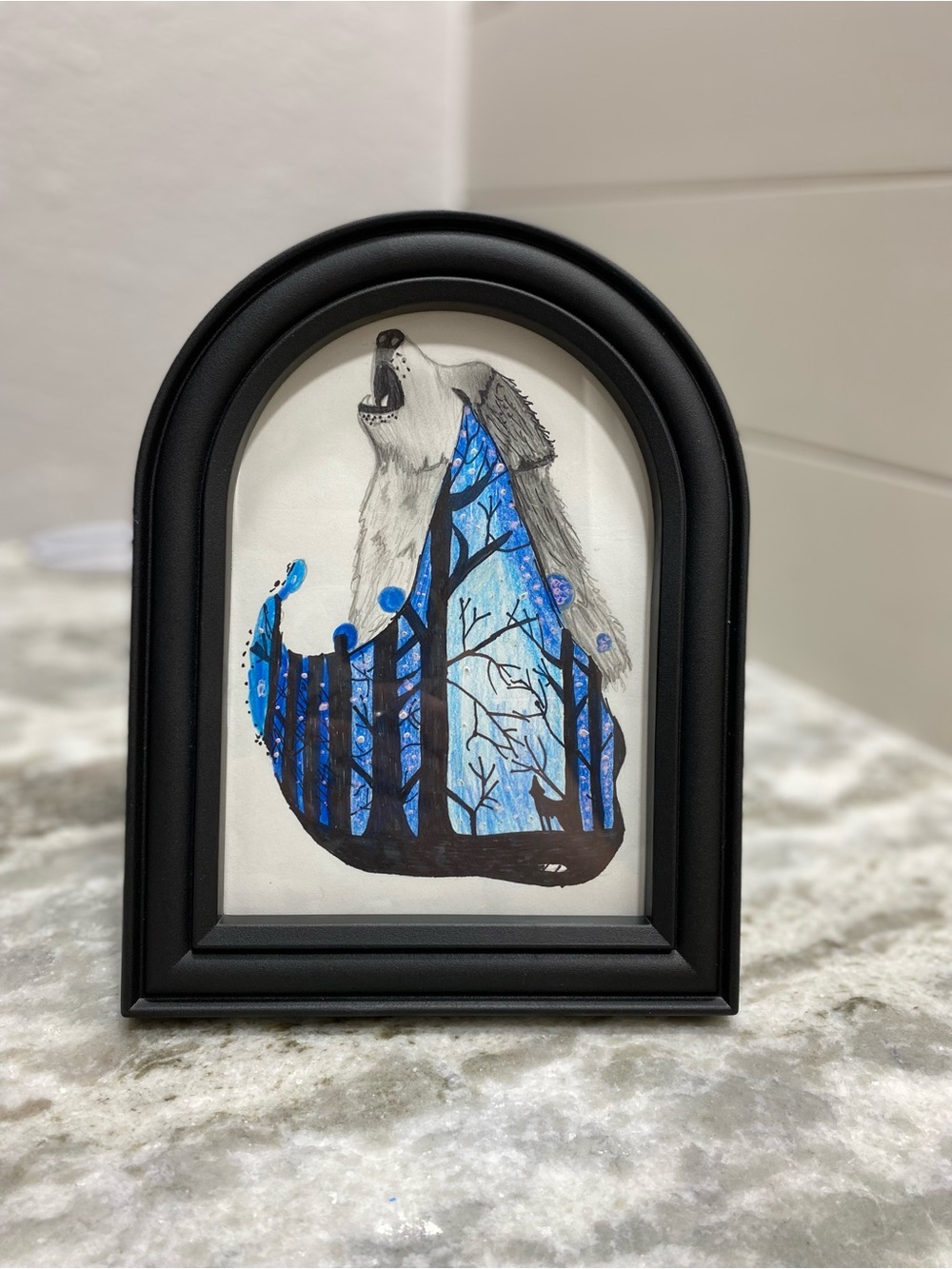 Blue and Black Wolf Illustration - Picture 4 of 8